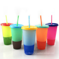 Reusable Tumblers with Lids and Straws 24oz/16oz Acrylic Drinking Tumbler Cup BPA free Matte Plastic Color  Changing Cups